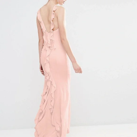 chinese dress ladies Rent Jarlo Cecily Sky Blue Halterneck Maxi With Back Strap Detail